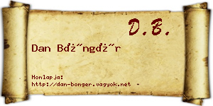 Dan Böngér névjegykártya